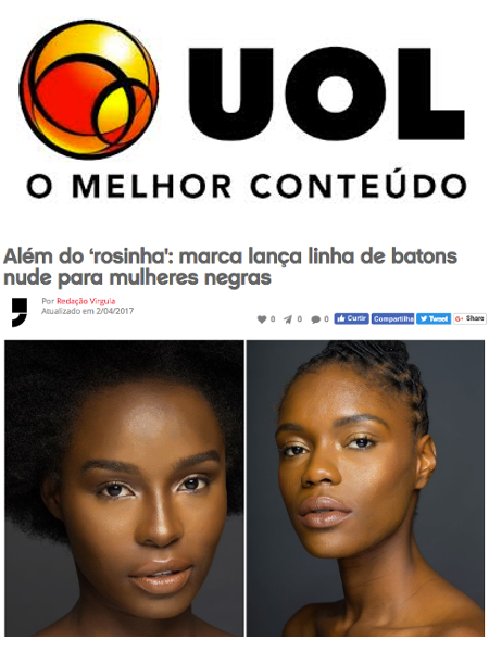 Alem do 'rosinha': marca lanca linha de batons nude para mulheres negras