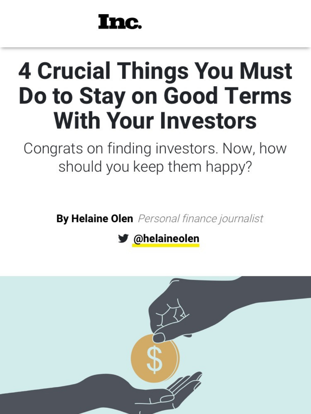 4 Crucial Things You Must Do to Stay on Good Terms With Your Investors