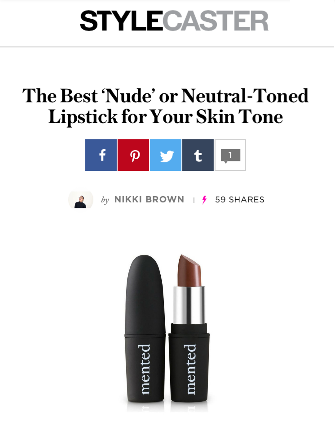 The Best "Nude" or Neutral-Toned Lipstick for Your Skin Tone